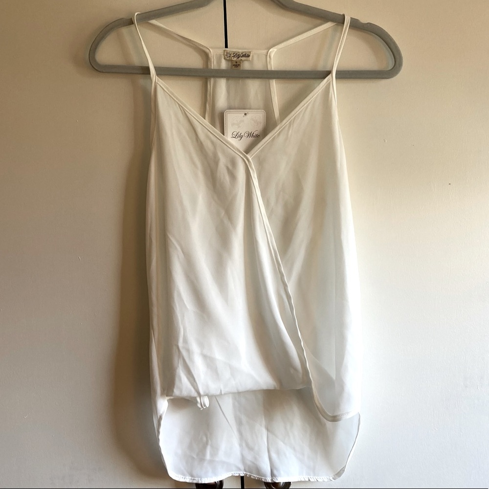 NWT Lily White Racerback Tank Chiffon Size Small